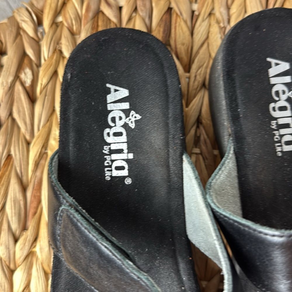 Alegria Mena Black Sandal Leather Sandal Size 7 - Picture 3 of 12